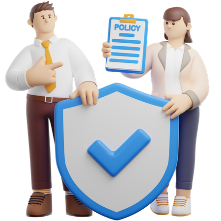 Empresário encontra apólice de seguro  3D Icon