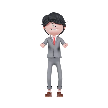 Empresario enojado  3D Illustration