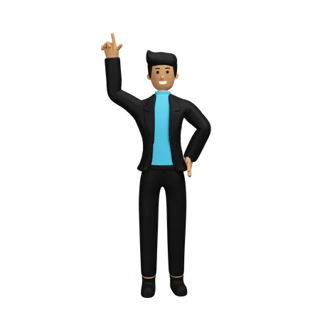 Hombre de negocios exitoso  3D Illustration