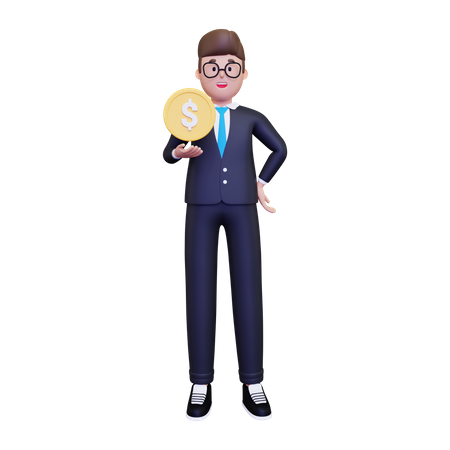 Hombre de negocios exitoso  3D Illustration
