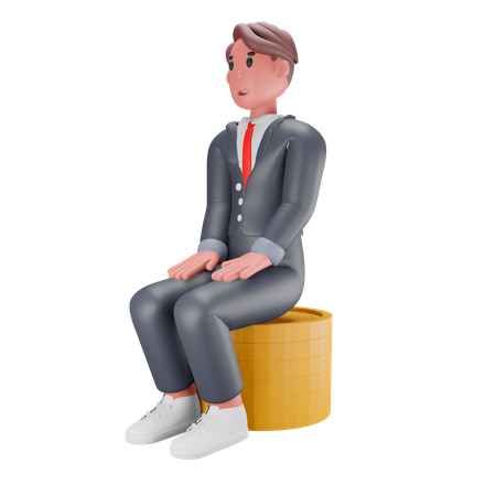 Hombre de negocios exitoso  3D Illustration