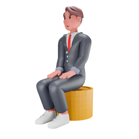 Hombre de negocios exitoso  3D Illustration