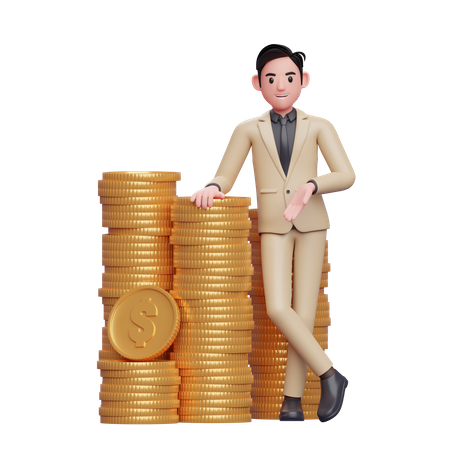 Hombre de negocios exitoso  3D Illustration