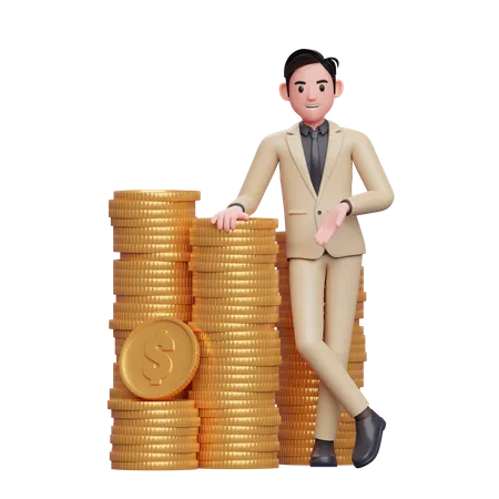 Hombre de negocios exitoso  3D Illustration