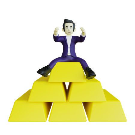 Hombre de negocios exitoso  3D Illustration