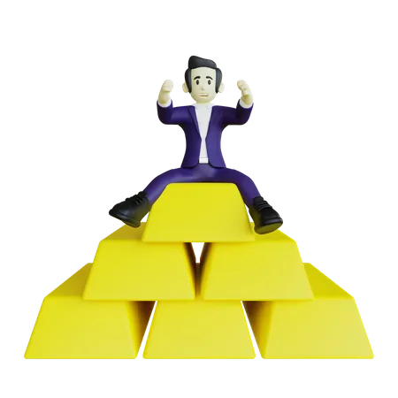 Hombre de negocios exitoso  3D Illustration