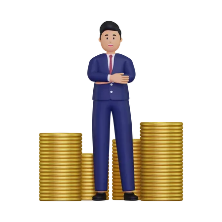 Hombre de negocios exitoso  3D Illustration