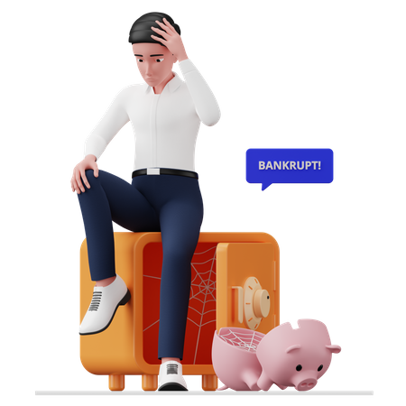 Empresário falido  3D Icon