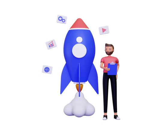 Empresário fazendo anotações de inicialização  3D Icon
