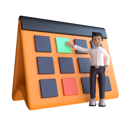Empresário fazendo cronograma  3D Icon