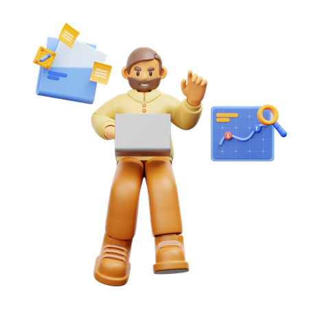 Empresário fazendo trabalho diário  3D Icon