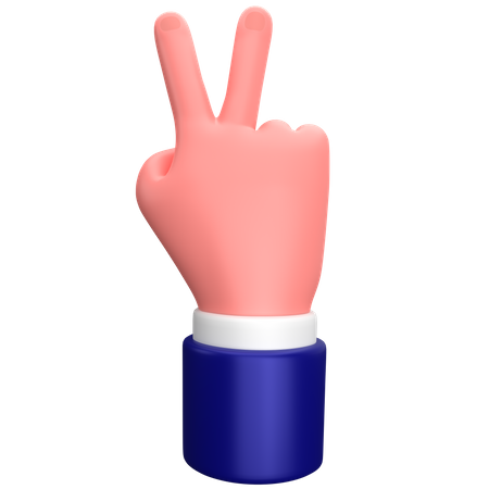 Gesto de la mano de dos dedos del empresario  3D Icon