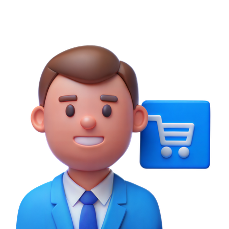 Empresario haciendo compras  3D Icon