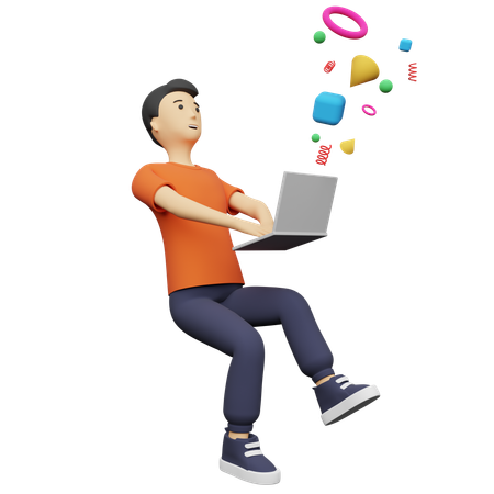 Empresario haciendo marketing online  3D Icon