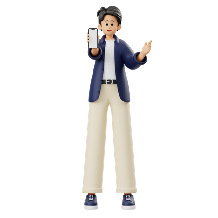 Empresario haciendo publicidad móvil  3D Icon