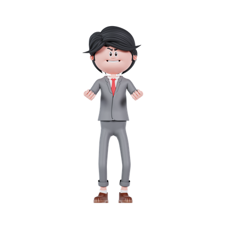 Empresário irritado  3D Icon