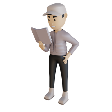 Empresário lendo livro  3D Icon