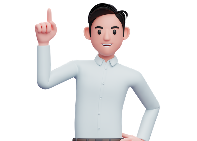 Empresario levantando el dedo  3D Icon
