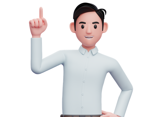 Empresário levantando o dedo  3D Illustration