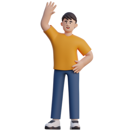 Empresário, levante a mão  3D Icon