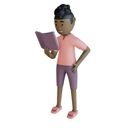 Libro de lectura del hombre de negocios  3D Illustration