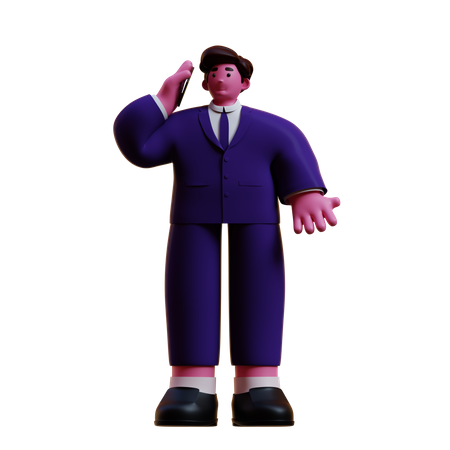 Empresario llamando a un colega de negocios  3D Icon