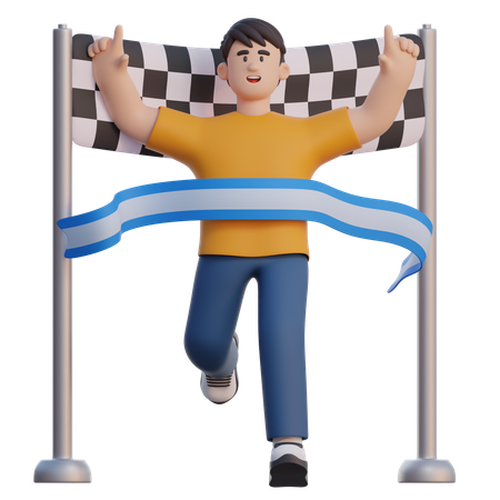 Empresario llegando al final  3D Icon