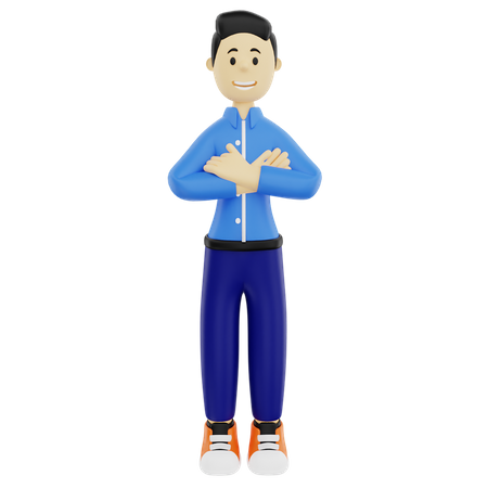 Hombre de negocios, mano plegable  3D Illustration