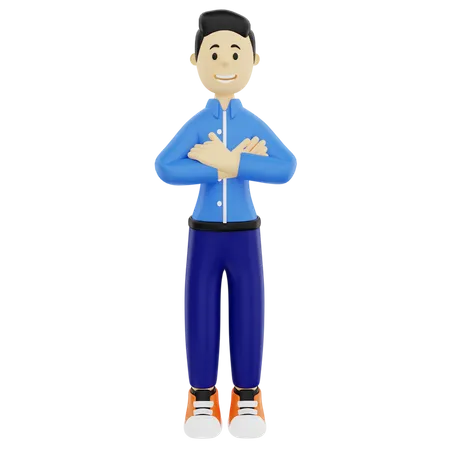 Hombre de negocios, mano plegable  3D Illustration