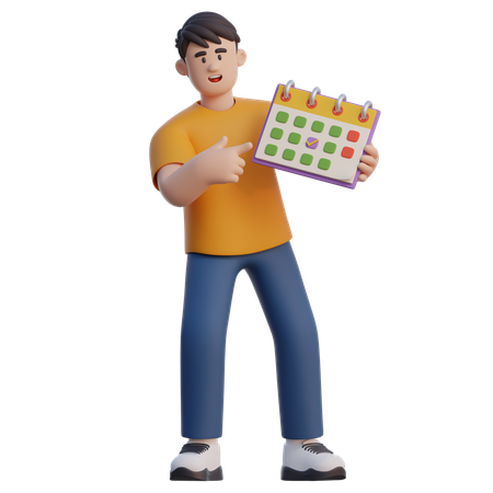 Calendario de marcado de empresario  3D Icon