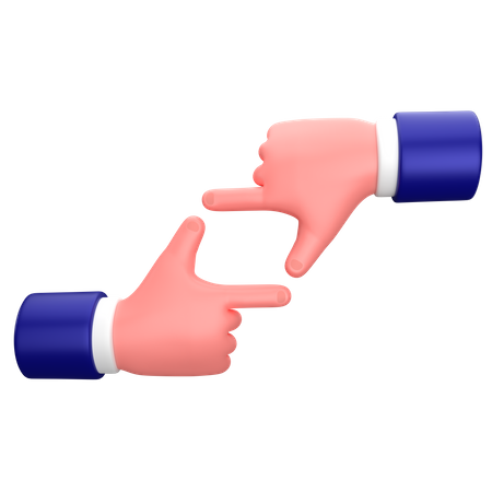 Signo de gesto de dedos de marco de empresario  3D Icon