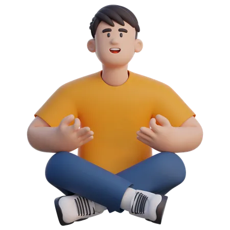 Meditación de hombre de negocios  3D Illustration