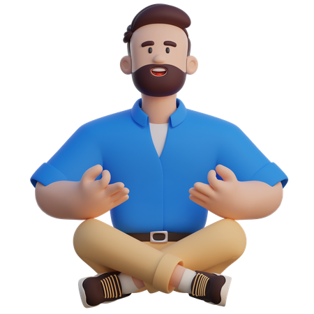 Meditación de hombre de negocios  3D Illustration