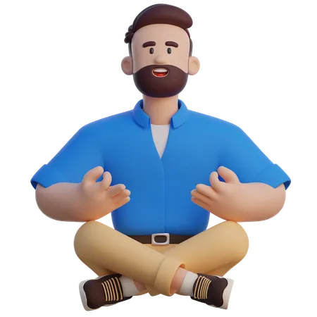 Meditación de hombre de negocios  3D Illustration