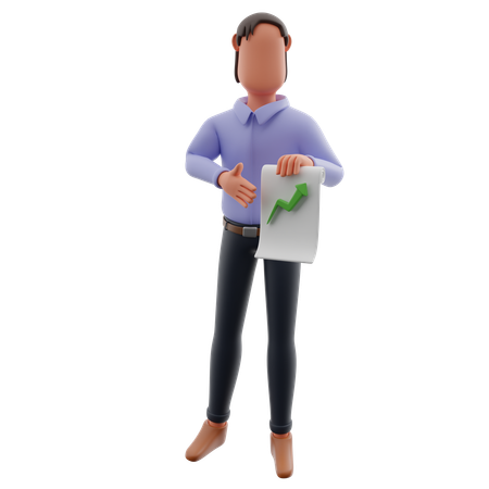 Empresário mostrando crescimento de negócios  3D Icon
