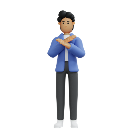 Empresario mostrando negativa  3D Icon