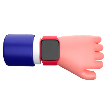 Empresário mostrando o gesto com a mão do smartwatch  3D Icon