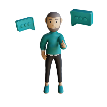 Empresário muçulmano discutindo  3D Icon