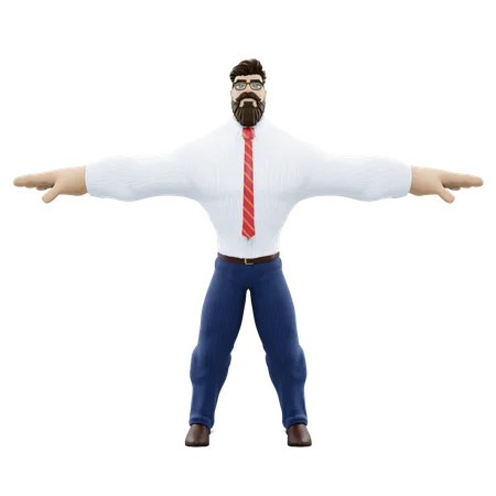 Hombre de negocios musculoso  3D Illustration