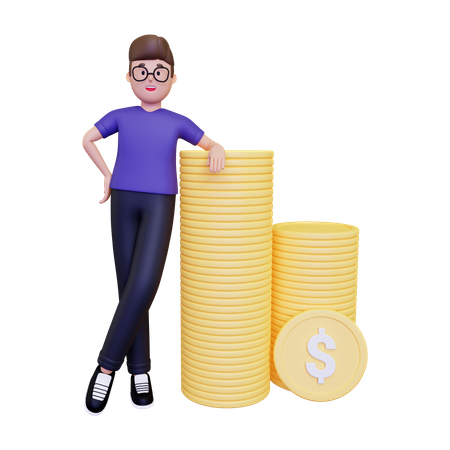 Empresário obtendo lucro com negócios  3D Illustration