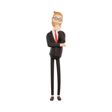 Hombre de negocios perezoso  3D Illustration