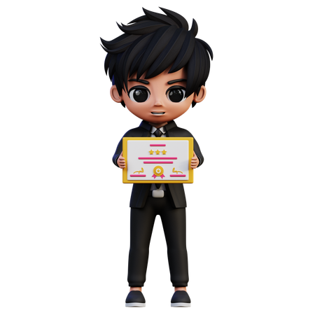 Certificado de posse de personagem de empresário  3D Illustration