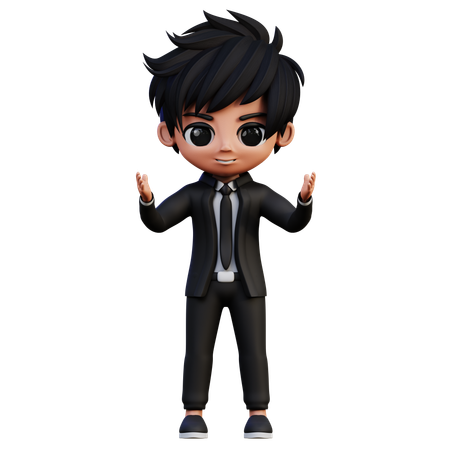 Personagem de empresário orando  3D Illustration