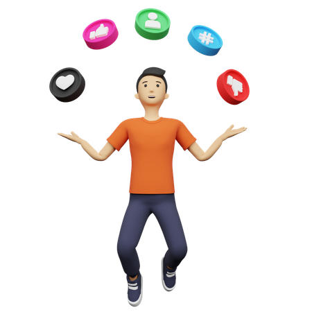 Empresário promovendo nas redes sociais  3D Icon