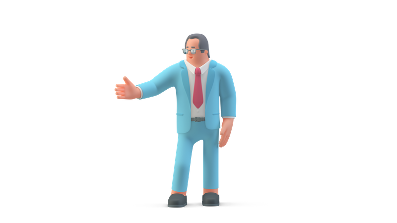 Empresário pronto para parceria  3D Illustration