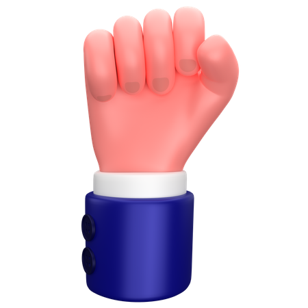 Signo de gesto de manos de puño de empresario  3D Icon