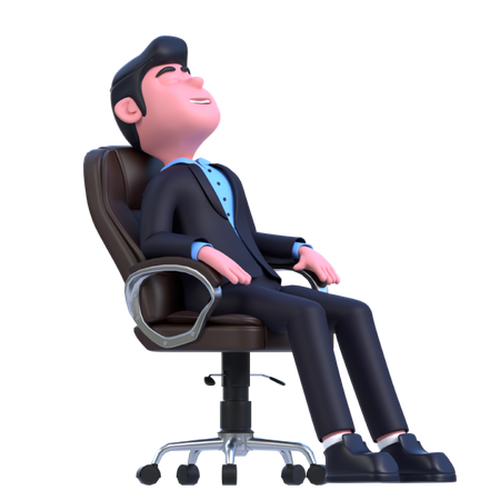 Empresario descansando en una silla  3D Illustration