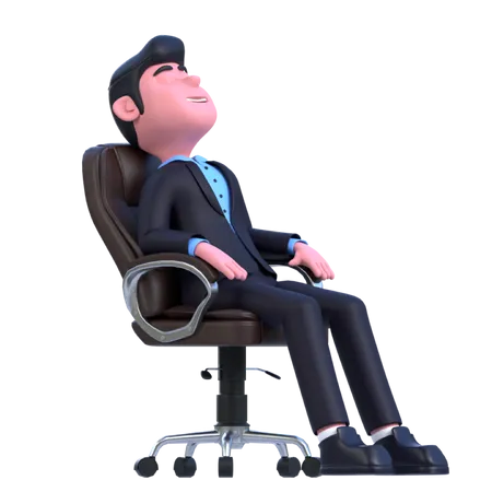 Empresário relaxando na cadeira  3D Illustration