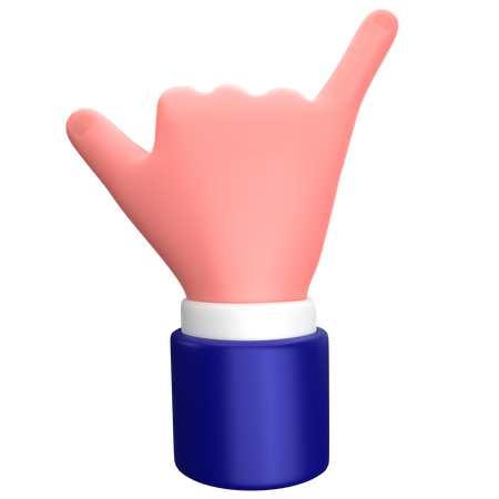 Hombre de negocios rock en gesto de la mano  3D Icon