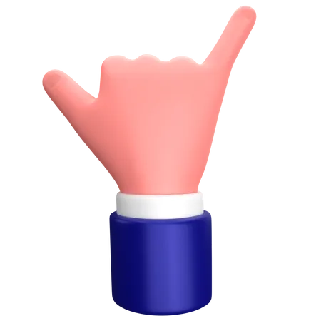 Hombre de negocios rock en gesto de la mano  3D Icon